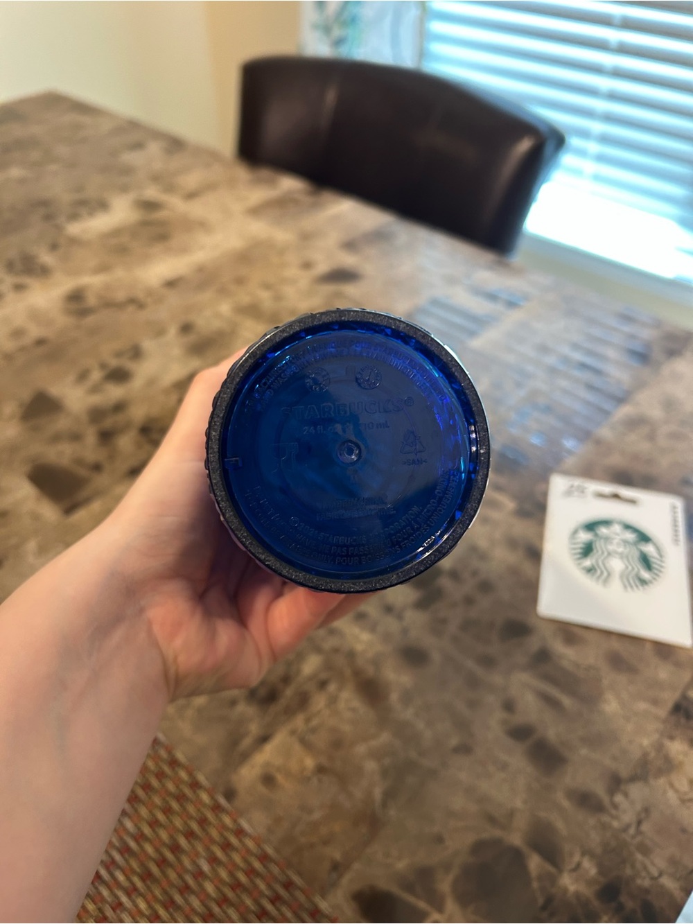 Starbucks 2022 Azure Blue Cold Cup Tumbler 24 oz + Starbucks $25 gift card - Picture 3 of 6